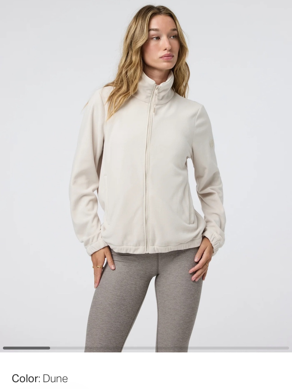 Vuori Aspen Full Zip Jacket Women’s Medium Polartec Wind Pro Ivory/Cream/Dune